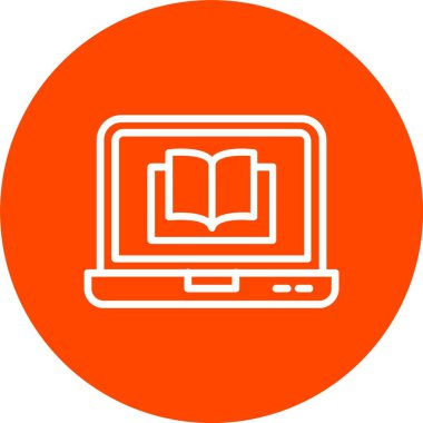 Dijital Kitap Vektörü Satır Vektörü Simgesi Tasarımı