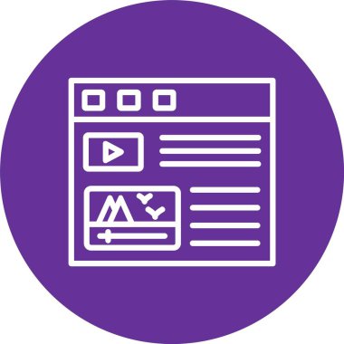 Video İçeriği Vektör Simgesi Tasarımı