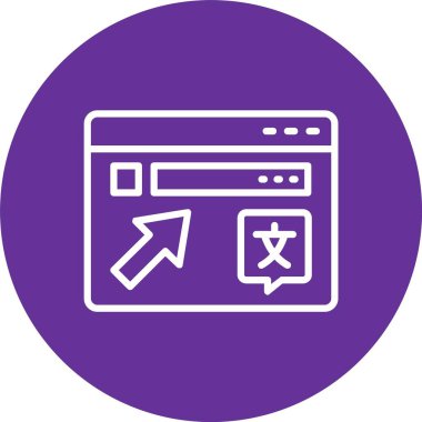 Çevrimiçi Çevirmen Vektör Simgesi Tasarımı