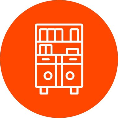 Bookshelf Vector Icon Design