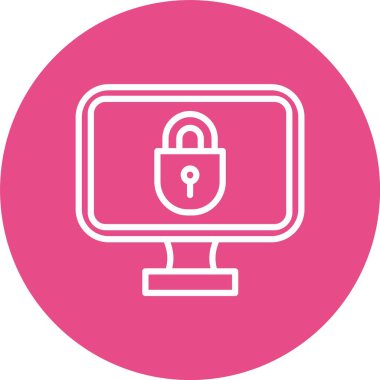 Çevrimiçi Güvenlik Vektör Simgesi Tasarımı