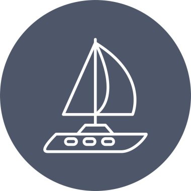 Yacht Vector Icon Design