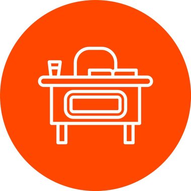 Öğretmen Masa Vektörü Simgesi Tasarımı