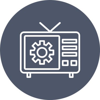 TV Onarım Vektörü Simgesi Tasarımı