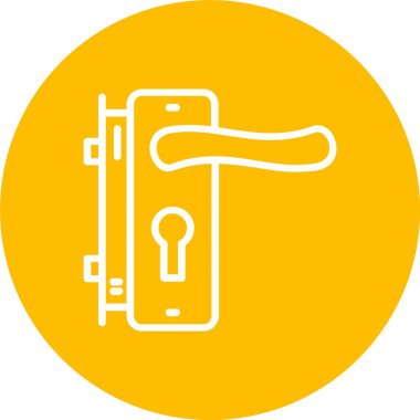 Door Handle and Lock Vector Icon Design