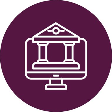 Online Court Vektör Simgesi Tasarımı