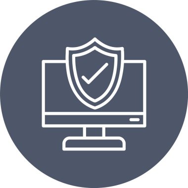 Bilgisayar Sigortası Vektör Simgesi Tasarımı