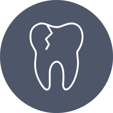 Kırık Diş Vektörü Simgesi Tasarımı