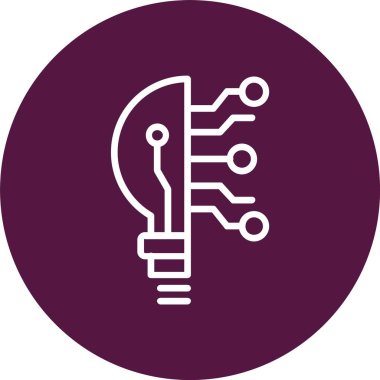 Teknoloji Vektörü Satır Vektörü Simgesi Tasarımı