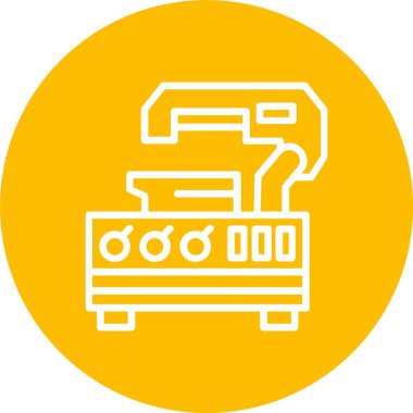 Metal Cutting Machine Vector Icon Design