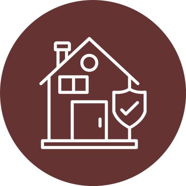 Ev Sigortası Vektör Simgesi Tasarımı