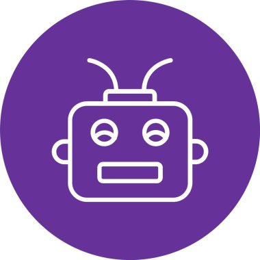 Robot Vektör Satırı Vektör Simgesi Tasarımı