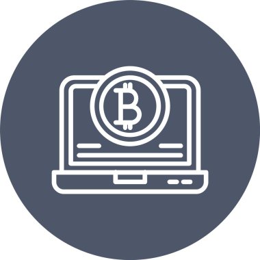 Kripto Para Birimi Vektör Satır Vektör Simgesi Tasarımı