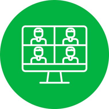 Video konferansı Vektör Simgesi Tasarımı