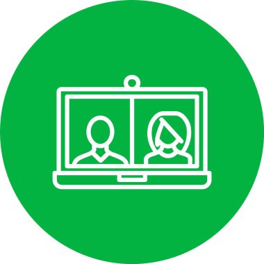 Konferans Video Çağrı Vektör Simgesi Tasarımı