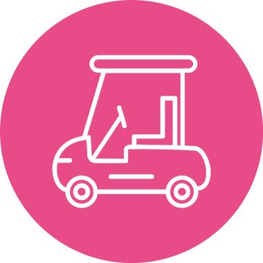 Golf Cart Vector Icon Design