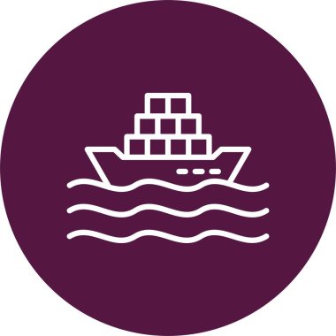 Kargo Gemisi Vektör Simgesi Tasarımı