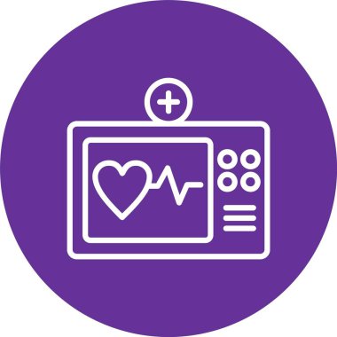 Elektrokardiyogram Vektör Simgesi Tasarımı