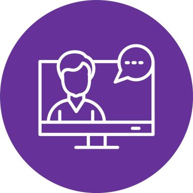 Video Konferans Vektörü Simgesi Tasarımı