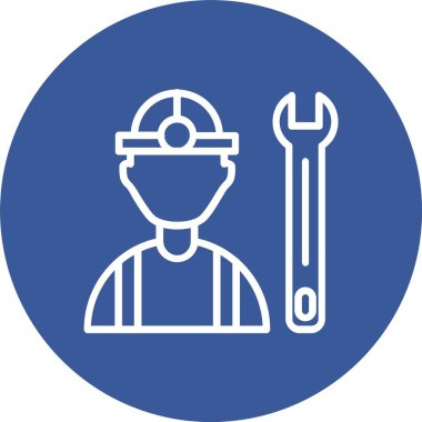 Construction Worker Vector Icon Design