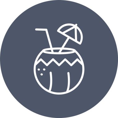 Coconut Drink Vector Icon Design