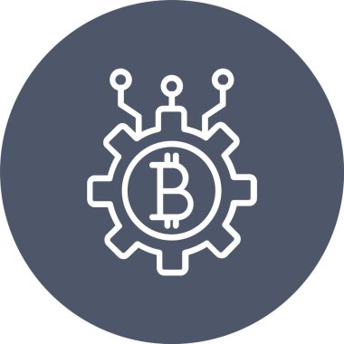 Kripto Para Birimi Vektör Satır Vektör Simgesi Tasarımı