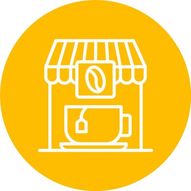Kahve Dükkanı Vektör Simgesi Tasarımı