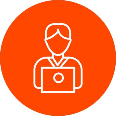 Dizüstü Bilgisayar Vektörü Simgesi Tasarımı Üzerinde Çalışan Kullanıcı