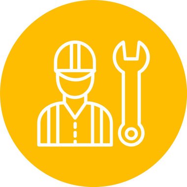 Construction Worker Vector Icon Design