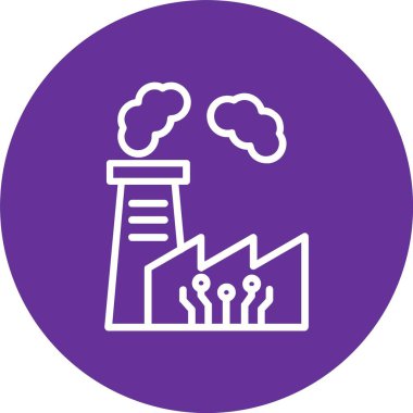 Akıllı Fabrika Vektör Satırı Vektör Simgesi Tasarımı