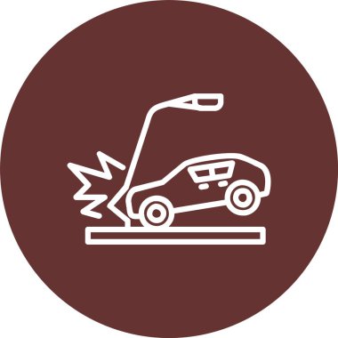 Kaza Araba Vektörü Simgesi Tasarımı