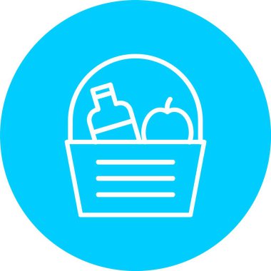 Picnic Basket Vector Icon Design