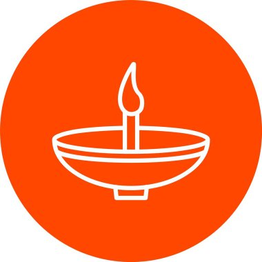Oil Lamp Vector Icon Design