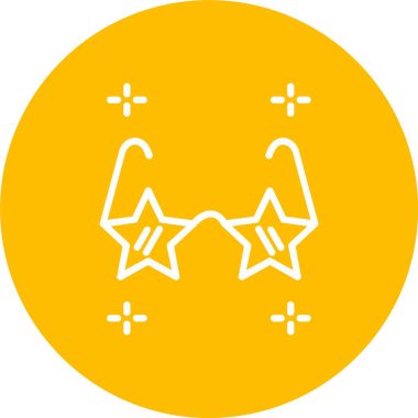 Yıldız Gözlüğü Vektör Simgesi Tasarımı