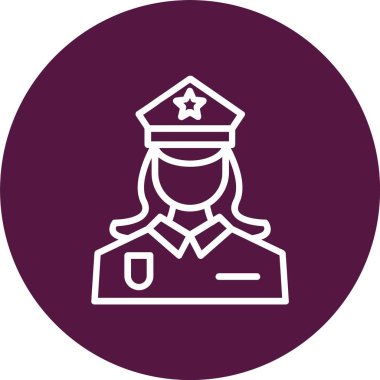 Police Woman Vector Icon Design