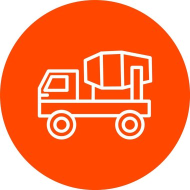Mixer Truck Vector Icon Design