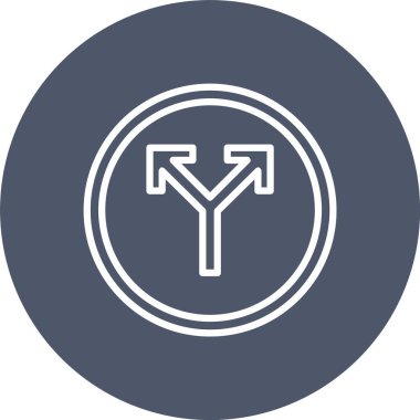 Yol Kesişim Oku Vektör Simgesi Tasarımı