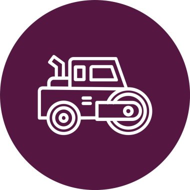 Road Roller Vector Icon Design
