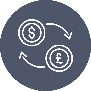 Para Birimi Değişim Vektörü Simgesi Tasarımı