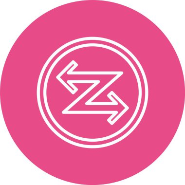 Zigzag Ok Vektör Simgesi Tasarımı