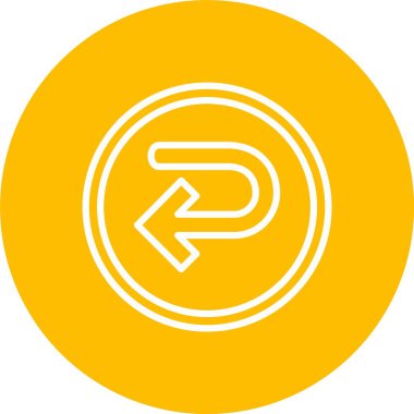 Sol Ok Vektör Simgesi Tasarımı 'nı Döndür