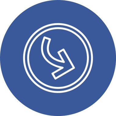 Sağ Alt Ok Vektör Simgesi Tasarımı