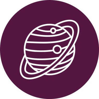 Satürn Vektör Simgesi Tasarımı