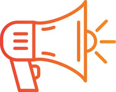 Megafon Vektör Çizgisi Gradyan Tasarımı