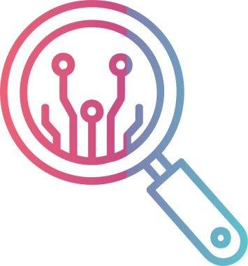 Büyütme Cam Vektör Çizgisi Gradyan Tasarımı