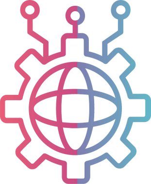 Küreselleşme Vektör Çizgisi Gradyan Tasarımı