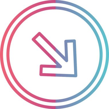 Sağ Aşağı Ok Çizgisi Gradyan Tasarımı