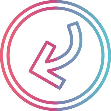 Aşağı Sol Ok Çizgisi Gradyan Tasarımı