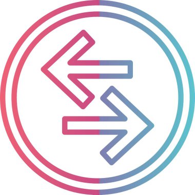 Sol Sağ Ok Çizgisi Gradyan Tasarımı