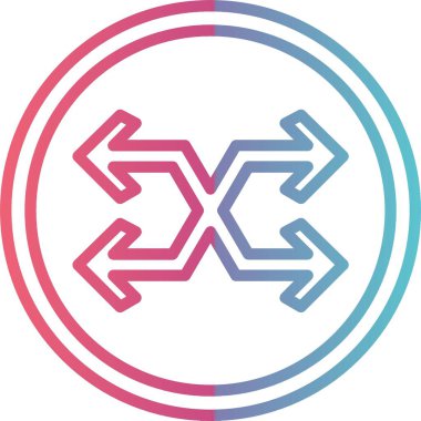 Çapraz Sembol Oku Çizgisi Gradyan Tasarımı